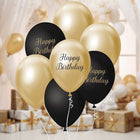 Balónkový buket Happy Birthday černo-zlatý 30 cm 7 ks – foto 2