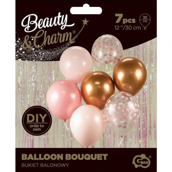 BALÓNKY latexové Beauty Charm buket růžový-Rose Gold 30cm 7ks