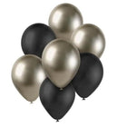 Balónky latexové prosecco/černé 30 cm 7 ks – foto 2
