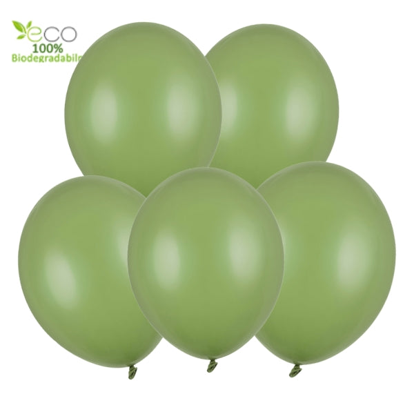 Balonky olivově zelene 5ks 14" 33 cm