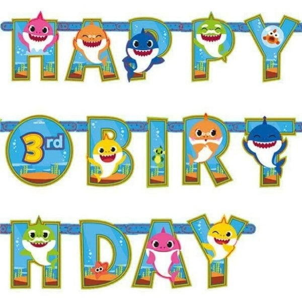 Banner "Happy birthday" Baby Shark 2 m