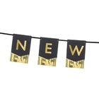Silvestrovský banner černý Happy New Year 135 x 16,5 cm – foto 2