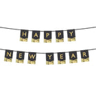 Silvestrovský banner černý Happy New Year 135 x 16,5 cm – foto 3