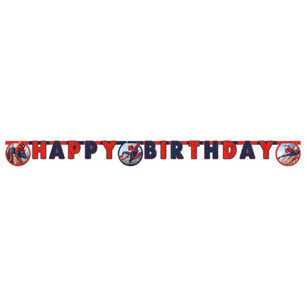 Banner Happy Birthday Spiderman Crime Fighter 2 m
