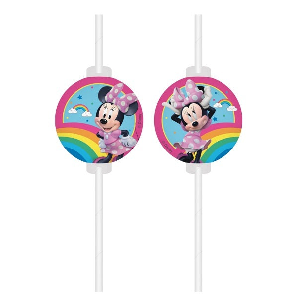 Brčka papírová Minnie duha 4 ks