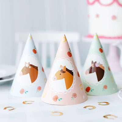 Čepičky papírové Koník 6 ks 16cm, mix