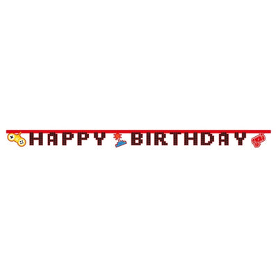 BANNER Gaming party Happy Birthday 2 m