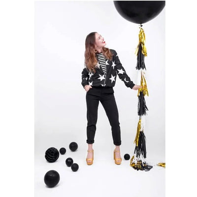 Girlanda třásňová černo-zlatá 250cm