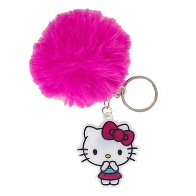 Klíčenka Hello Kitty s chlupatou bambulkou