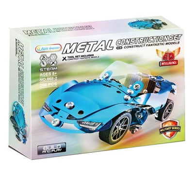 Kovová stavebnice závodní auto 208 ks