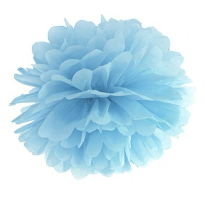 Pom poms papírové 25cm Misty blue