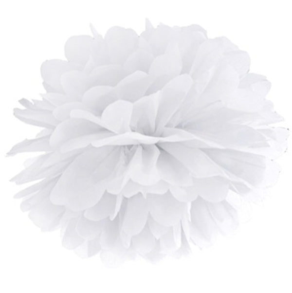 Pom poms papírový 25cm bílý