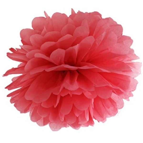 Pom poms papírový 25cm červený