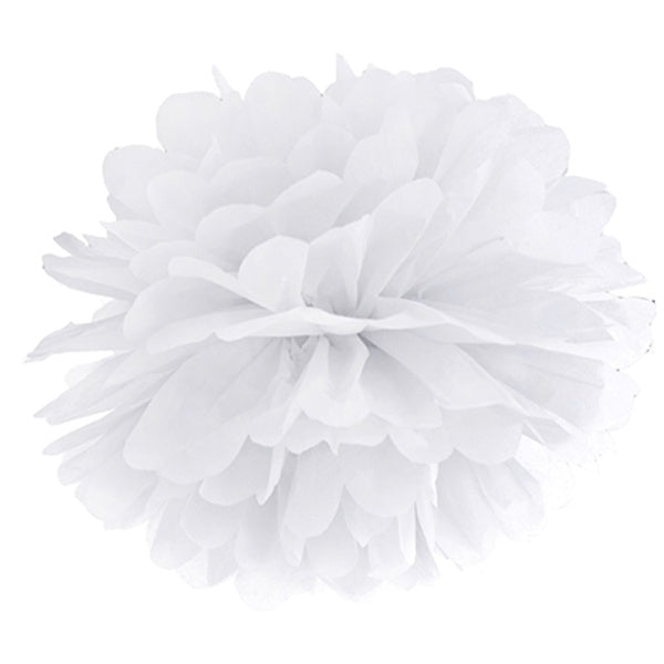Pom poms papírový  35cm bílý