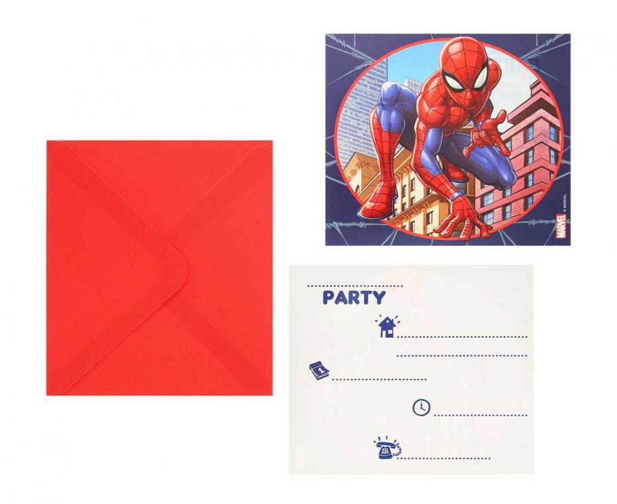 Pozvánky s obálkami "Spiderman Crime Fighter", 6 ks