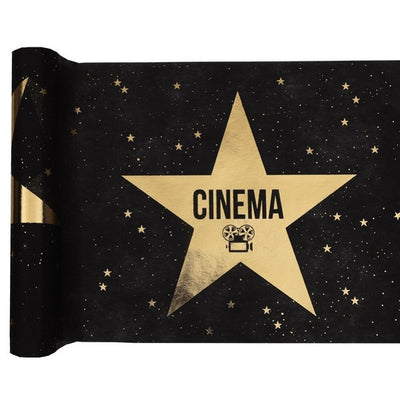 Šerpa na stůl tematická Hollywood černá 30 cmx 5 m