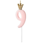 SVÍČKA narozeninová číslo 9, světle růžová, 9,5 cm – foto 1