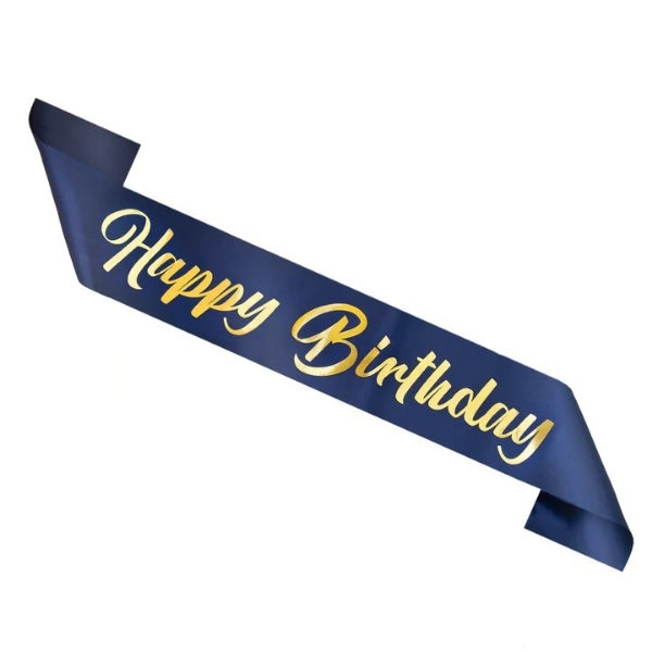 Šerpa narozeninová Happy Birthday modrá