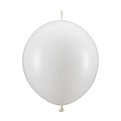 Spojovací balónky metalické bílé 28 cm 20 ks