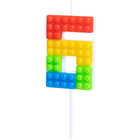 Svíčka dortová číslo 6 Lego kostičky 11 cm – foto 1