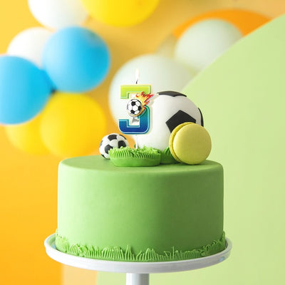 Svíčka dortová Fotbal "3" 6 cm