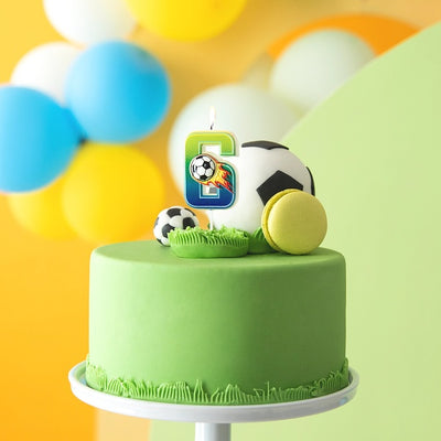 Svíčka dortová Fotbal "6" 6 cm
