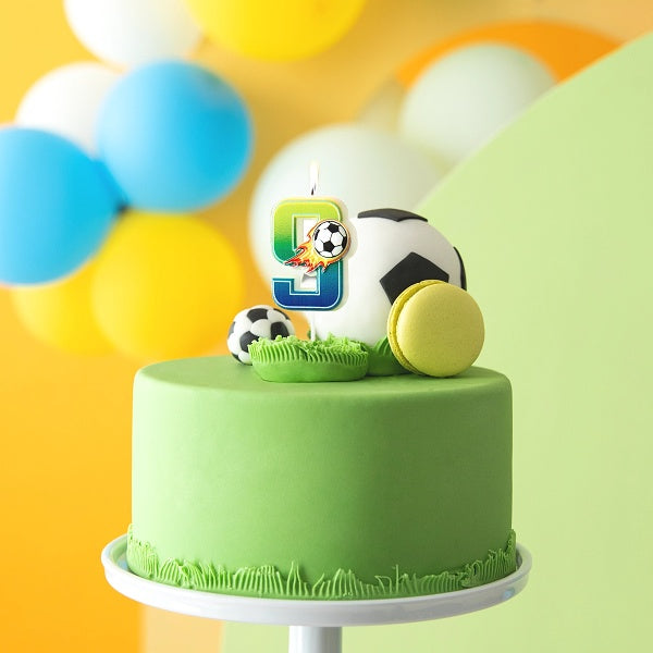 Svíčka dortová Fotbal "9" 6 cm