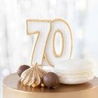 Svíčka narozeninová "70" zlatá 8 cm – foto 2