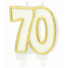 Svíčka narozeninová "70" zlatá 8 cm – foto 1