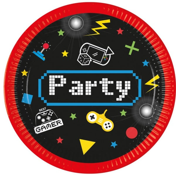 Gaming Party - Talířky papírové  23cm 8ks