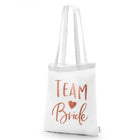 Taška látková  rozlučka se svobodou Team bride bílá 39 x 42 cm – foto 2
