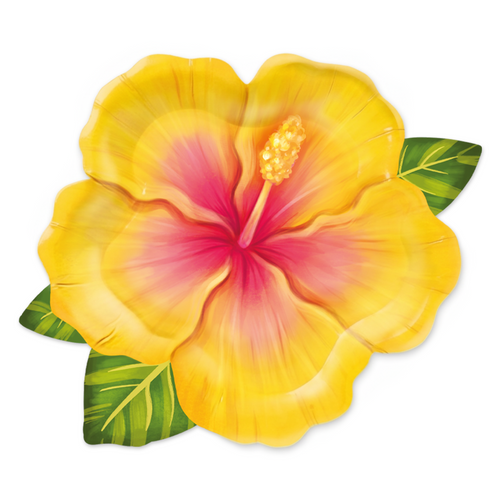 Aloha tropical květiny - Talíře papírové  6 ks
