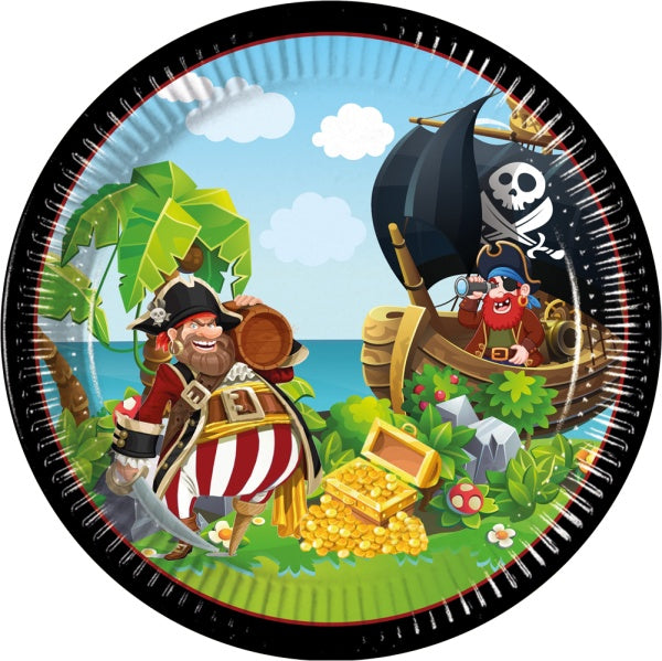 Pirátská party Pirátský ostrov - Talířky  23 cm 8 ks