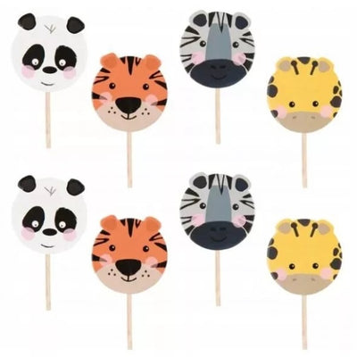Zápichy na dorty a cupcakes Zvířátka ze ZOO 9,5 cm 8 ks