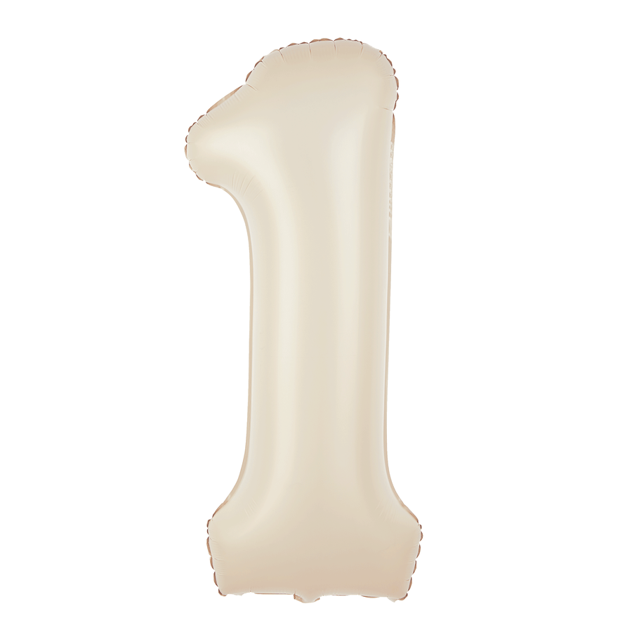 Foliový balón číslice 1 krémový 100 cm