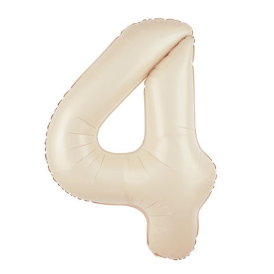 Foliový balón číslice 4 krémový 100 cm