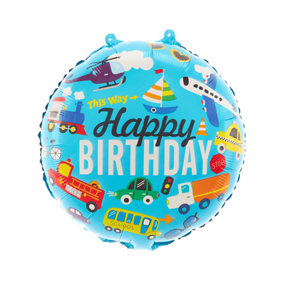 Happy Birthday vozidlo - Fóliový balón 45 cm