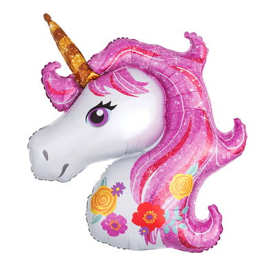 Unicorn - fóliový balón růžový 82 x 110 cm