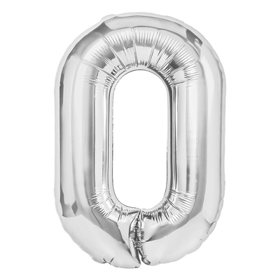 Foliový balón číslice 0 stříbrný 70 cm