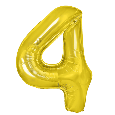 Foliový balón číslice 4 zlatá 100 cm