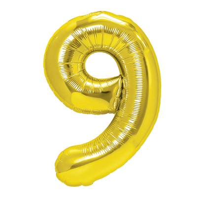 Foliový balón číslice 9 zlatá 100 cm