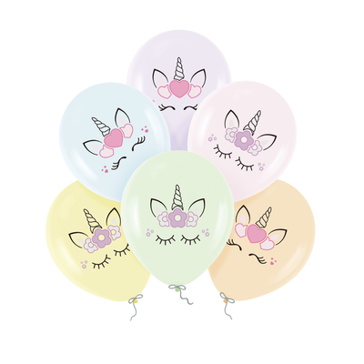 Unicorn balloons 12 inches 6 pcs