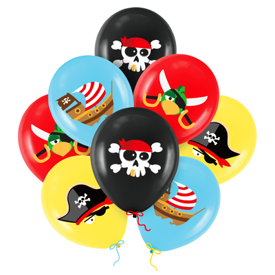 Pirate Balloons 12 inches, 8 pcs set