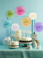 Pom poms papírový 25cm bílý – foto 2