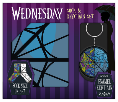 Wednesday dárkový set klíčenka/ponožky