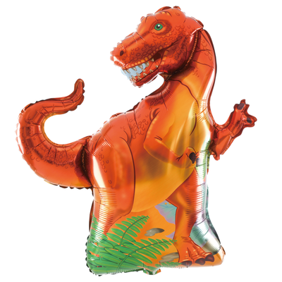 Tyrannosaurus červený - Fóliový balón 76 x 91 cm