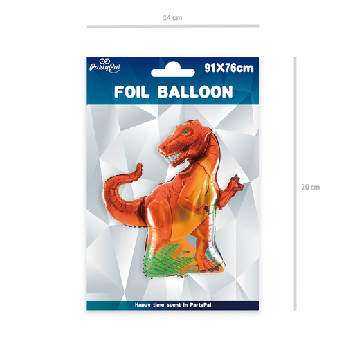 Tyrannosaurus červený - Fóliový balón 76 x 91 cm
