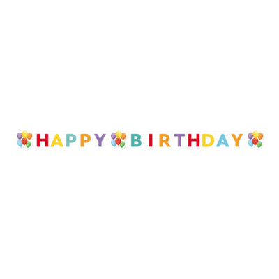 Banner papírový Happy Birthday Barevné balónky
