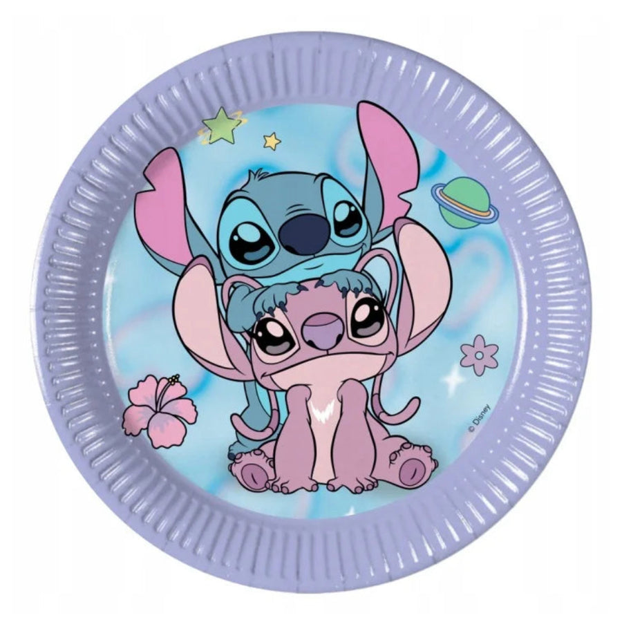 Talíře papírové Stitch a Angel Cute 20 cm 8 ks