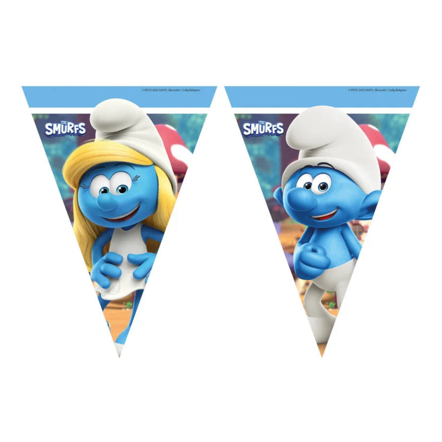 Banner papírový trojúhelníkový Šmoulové